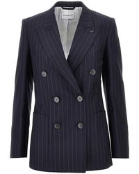 Givenchy - Pin-Striped Wool Double-Breasted Jacket - Lyst