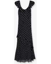Self-Portrait - Polka-Dots Viscose Dress - Lyst