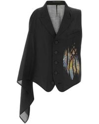 Yohji Yamamoto - Asymmetric Cape Vest - Lyst