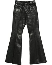 Rick Owens - Flared Trousers With A Metallic Effect - Lyst