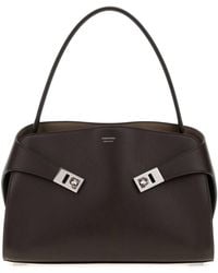 Ferragamo - Salvatore Dark Leather Medium Hug Soft Shoulder Bag - Lyst