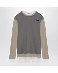 Miu Miu - Set Of Three T-Shirts/Pumice/Lead - Lyst