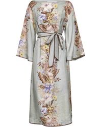 Zimmermann - Sage Multi Floral Silk Habotai Coco Tunic Dress - Lyst
