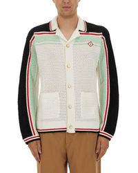 CASABLANCA - Cotton Knit Tennis Shirt - Lyst