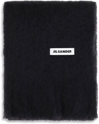 Jil Sander - Wool Scarf With Logo - Lyst