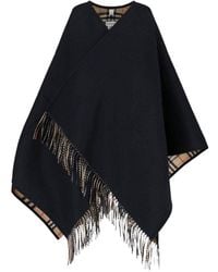 Burberry - Wool Poncho - Lyst