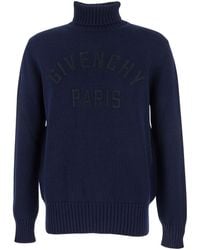 Givenchy - Turtleneck Sweater With Logo Lettering On The Front - Lyst