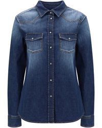 Jacob Cohen - Lightweight Denim Western Long Sleeve Shirt - Lyst