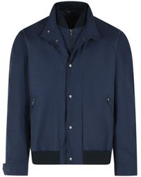 Fay - Cotton And Nylon Faille Bomber Jacket - Lyst