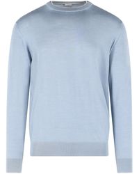 Eleventy - Light Wool And Silk Yarn Sweater - Lyst