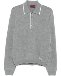 Gucci - Fine Wool Knit Polo Shirt With Intarsia - Lyst