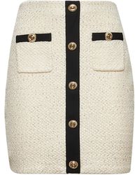 Self-Portrait - Self Portrait Cream Sequin Knit Mini Skirt - Lyst