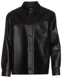 Loewe - Leather Overshirt Jacket - Lyst