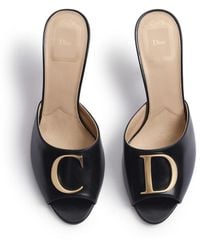 Dior - Lambskin Initials Heel Sandal - Lyst