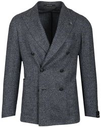 Tagliatore - Double-Breasted Wool And Silk Blazer - Lyst