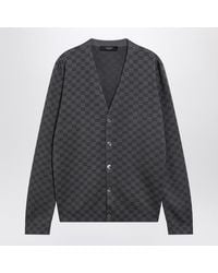 Gucci - Wool And Silk Cardigan With Gg Motif - Lyst