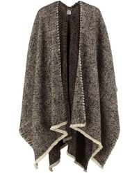 Brunello Cucinelli - Herringbone Wool, Cashmere And Alpaca Cape - Lyst