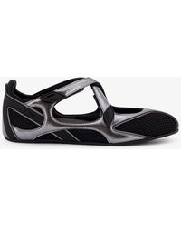 The Attico - Floor 01 Mesh And Leather Ballerinas Flat - Lyst