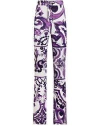 Dolce & Gabbana - Majolica-Print Flared Trousers - Lyst