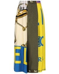 Celine - Printed Silk Cropped Trousers - Lyst