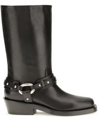 Rabanne - Rabanne Leather Buckle Snkle Boots - Lyst