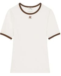 Courreges - T-Shirt With Contrasting Trim - Lyst