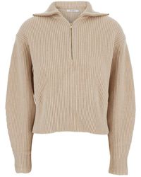 Max Mara - 'Nadar' Sweater With Front Half Zip Closure - Lyst