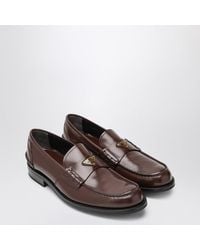 Prada - Brushed Leather Moccasins - Lyst