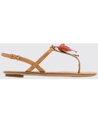 Prada - Heeled Sandal Natural - Lyst