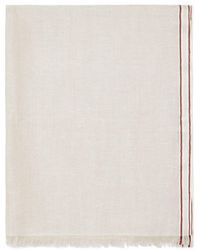 Brunello Cucinelli - Silked And Linen Fringed Scarf - Lyst