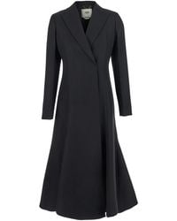 Fendi - Flared Double-Breasted Coat With Peak Revers - Lyst