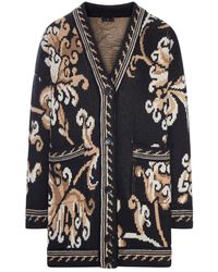 Etro - Jacquard Knit Cardigan With Floral Pattern - Lyst