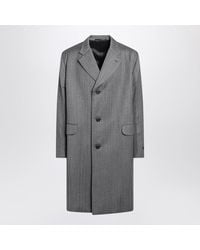 Prada - Single-Breasted Wool Coat - Lyst