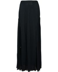 Lanvin - 'Flared' Viscose Blend Skirt - Lyst