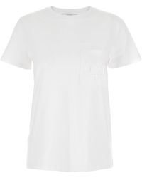 Max Mara - 'Papaia' Crewneck T-Shirt With Tonal Logo Embroidery On The Front - Lyst