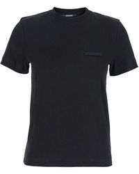 Jacquemus - 'Le T-Shirt Gros Grain' Crewneck T-Shirt With Logo Patch On The Front - Lyst
