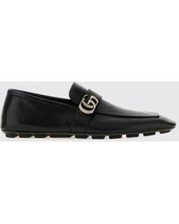 Gucci - Smooth Leather Driver Loafers With Gg Monogram - Lyst