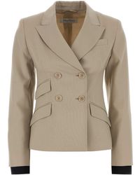 Max Mara - Sand Wool Blend Placido Blazer - Lyst