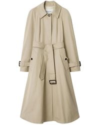Burberry - Long Gabardine Ellingham Fit-And-Flare Car Coat - Lyst