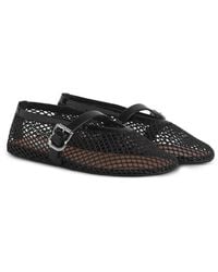 Alaïa - Rhinestone-Embellished Leather Ballet Flats - Lyst