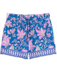 Etro - Swim Shorts With Floral Print Trim - Lyst