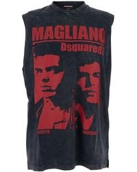 DSquared² - 'D2 X Magliano' Crew Neck Top With Logo Lettering And Front Print - Lyst