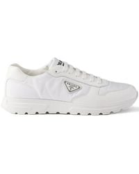 Prada - Nylon And Leather Prax Sneakers - Lyst