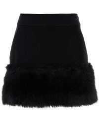 Prada - Cotton Blend Mini Skirt - Lyst