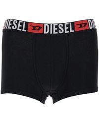 DIESEL - Set Of Three Boxer Shorts With Elastic Waist With Logo Lettering - Lyst