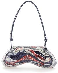 DIESEL - 'Play' Handbag With Oval D Logo Plaque On The Front And All-Over Graphic Print - Lyst
