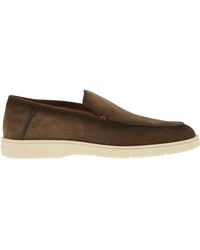 Santoni - Suede Moccasin - Lyst