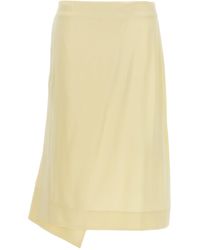 Jil Sander - Satin Skirt With Side Slit - Lyst