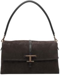 Tod's - Small T Timeless Flap Suede Shoulder Bag - Lyst