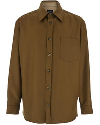 A.P.C. - Jacket With Classic Collar And Buttoned Cuffs - Lyst